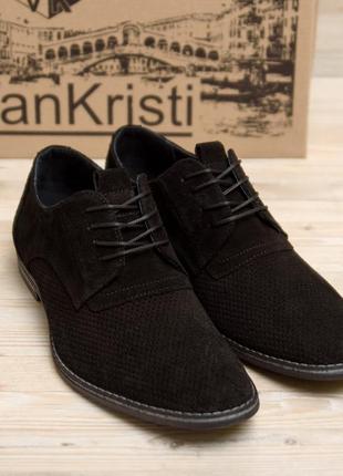 Мужские кожаные летние туфли vankristi classic black. кроссовки мужские повседневные. мужская обувь7 фото