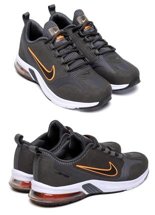 Чоловічі кросівки сітка nike (найк) air grey, чоловічі туфлі, кеди сірі, чоловіче взуття