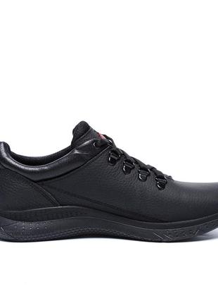 Мужские кожаные кроссовки colum 602 black, мужские кожаные туфли черные, кеды повседневные. мужская обувь3 фото
