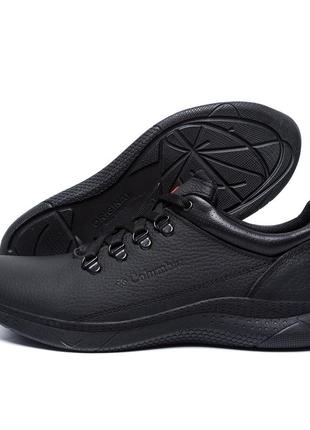 Мужские кожаные кроссовки colum 602 black, мужские кожаные туфли черные, кеды повседневные. мужская обувь4 фото
