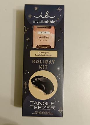 Набор для волос : щётка tangle teezer + резинки invisibobble3 фото