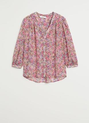 Изысканная шифоновая блуза блузка в цветочный принт от mango4 фото