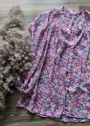 Изысканная шифоновая блуза блузка в цветочный принт от mango7 фото