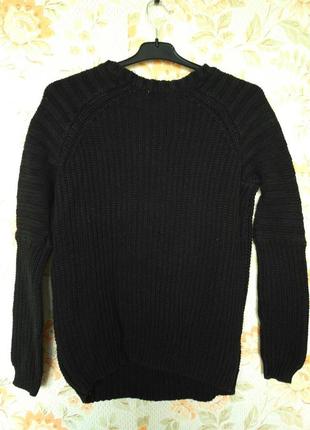 Красивый стильный фирм бренд вязанный черный свитер3 фото