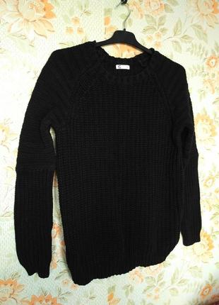 Красивый стильный фирм бренд вязанный черный свитер4 фото