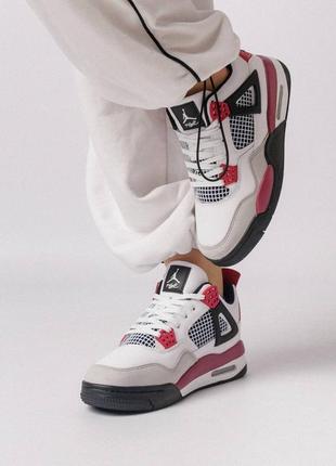 Жіночі кросівки shipping nike air jordan 4 retro psg fur | найк джордан 4 | зима | утеплені хутром | шкіра | взуття | зимові кросівки
