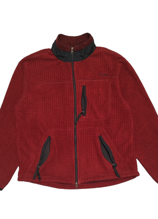 Винтажная флисовая кофта фулл зип l.l. bean men’s grid pattern fleece jacket full zip polartec3 фото