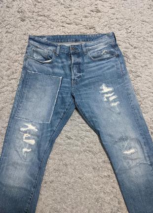 Джинси g star raw, 3301 tapered, w33l32, дуже крута пара джинсів, дири не сквозна , прошиті з середини , тому можна ходитив будь який сезон)2 фото