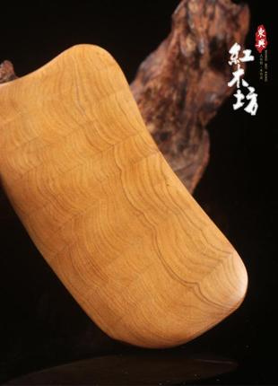 Скребок из сандалового камфорного дерева для массажа гуаша  пластина (классическая)1 фото