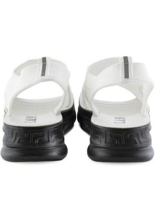 Белые босоножки сандалии из текстиля на платформе толстой подошве массивные4 фото