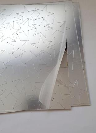 Наклейка на стену зеркальная акрил звезды серебро набор 70 штук декор на стену 85743 фото