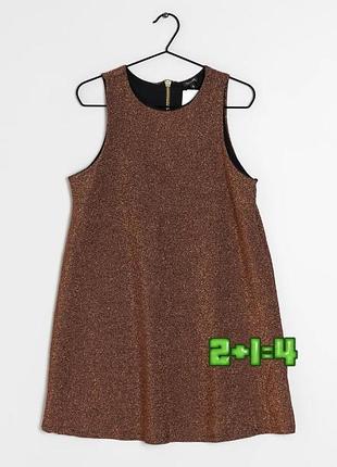 💝2+1=4 блестящая черно-медная блуза туника river island, размер 54 - 56