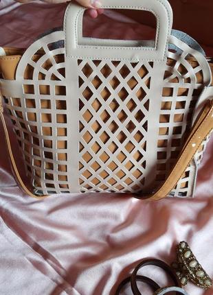 Изысканная стильная сумка из пресованной кожи farfalla rosso1 фото