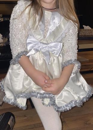 Платье на девочку праздничное снежинка в садик4 фото