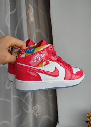 Кросівки nike air jordan 1 mid se barcelona sweater red patent9 фото