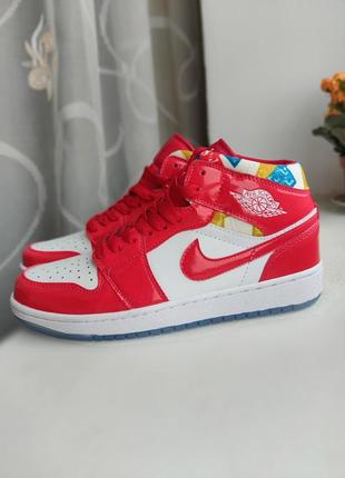 Кросівки nike air jordan 1 mid se barcelona sweater red patent