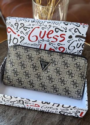 Жіночий гаманець guess великий в сріблі люкс якість