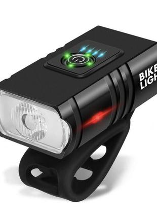 Велосипедний ліхтар передній bike light bk-02 pro — акумуляторний, usb зарядка, вологозахищений