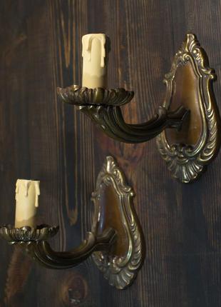 Пара старинных бронзовых бра из германии