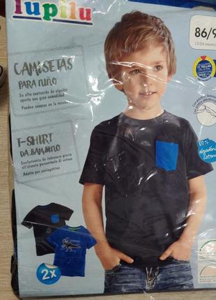 Цена за комплект. коттоновые футболки для мальчика, с динозаврами. в упаковке 2 шт.2 фото