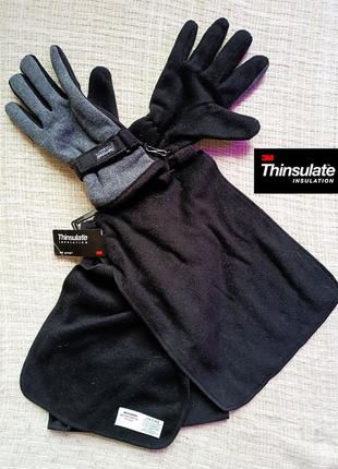 Комплект: шарф та рукавички thinsulate. нові з етикеткою магазину. фліс.2 фото