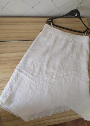 Спідниця натуральна біла асиметрична watcer р. l