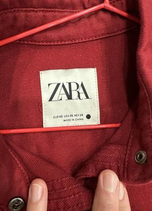 Джинсовая рубашка куртка с бахромой и стразами zara9 фото