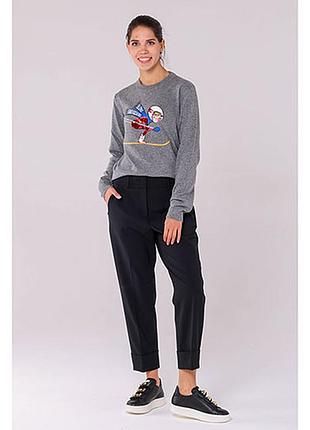 Брюки высокие/с стрелками/подворотами monoprix femme