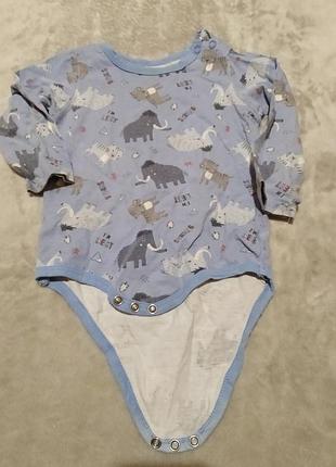 Боді чоловічок пісочник із тваринами довгий рукав