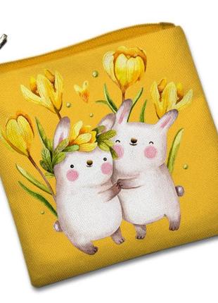 Косметичка квадратная basic кролики и весна