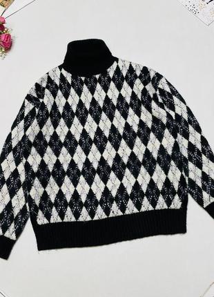 Теплый свитер свободного кроя с высоким воротом бренда marks &amp; spencer 💥в составе шерсть 👌1 фото