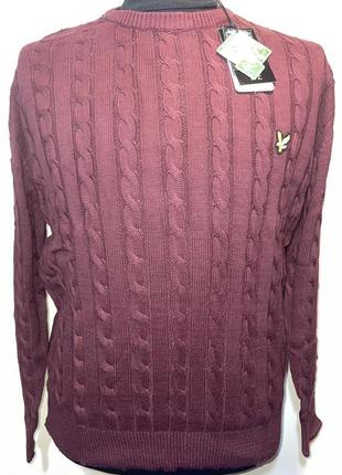 Чоловічий пуловер lyle & scott (size l) бордовий