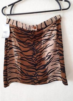 Новая короткая юбка тигровая мини3 фото