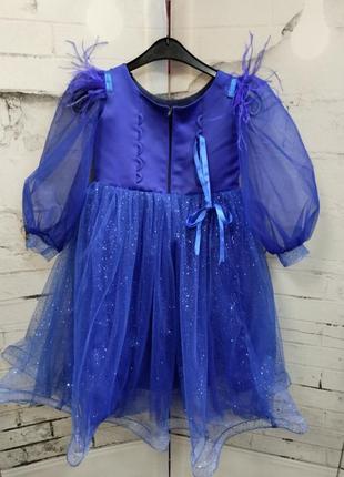 Синее платье электричество праздничное платье на 5-7 р2 фото