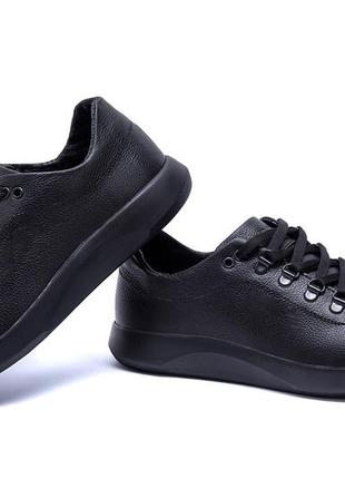 Мужские кожаные кроссовки  е-series old school, мужские туфли черные, кеды повседневные. мужская обувь6 фото