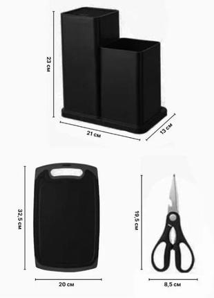 Набор ножей и кухонных принадлежностей zepline zp0102 (19 предметов) черный4 фото