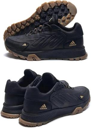 Мужские кожаные кроссовки adidas (адидас) originals ozelia black, кеды мужские черные. мужская обувь1 фото