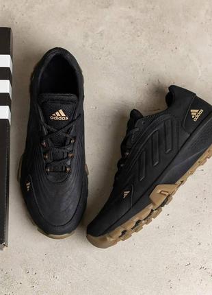 Мужские кожаные кроссовки adidas (адидас) originals ozelia black, кеды мужские черные. мужская обувь9 фото