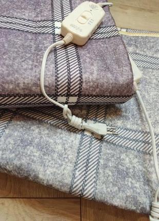 Електропростирадло electric blanket 150*120 у клітинку, зігрівальне простирадло грілка з підігрівом5 фото