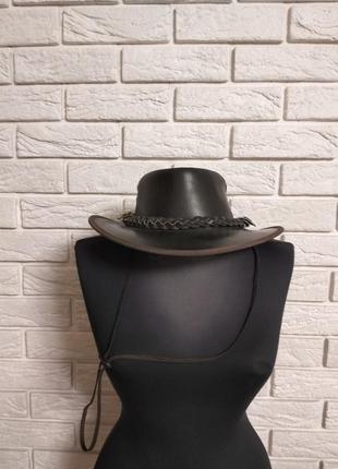 Шляпа шляпа из натуральной кожи.5 фото