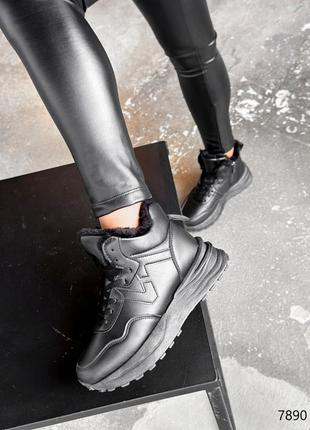 Распродажа черные зимние утепленные высокие кроссовки - хайтопы8 фото