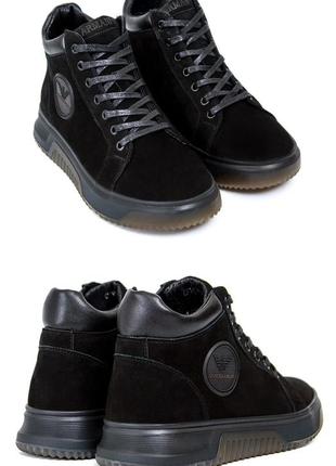 Мужские зимние кожаные ботинки armani, сапоги, кроссовки зимние черные, спортивные ботинки. мужская обувь