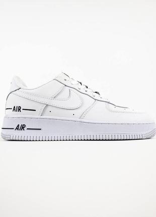 Женские повседневные кроссовки n!ke air force 1 double black/white, найк эир форс черные белые, женская обувь