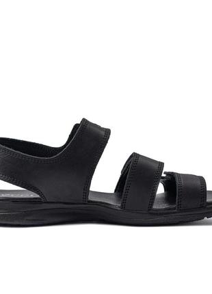 Мужские летние кожаные сандалии e-series black, мужские кожаные шлёпанцы, босоножки черные, мужская обувь5 фото