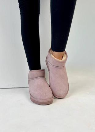 Жіночі теплі зимові замшеві чоботи ugg ultra, жіночі зимові чобітки, черевики рожеві уги. жіноче взуття