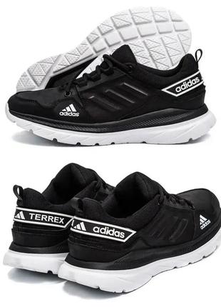 Мужские кожаные кроссовки adidas (адидас) originals black, кеды кожаные повседневные черные. мужская обувь