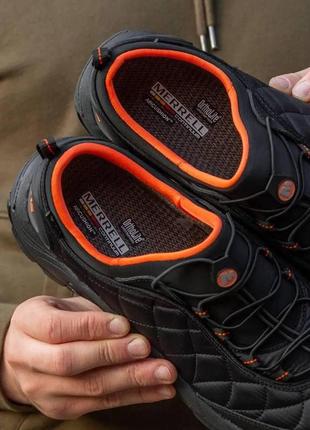 Мужские зимние кроссовки merrell continuum omni-tech waterproof, черные спортивные ботинки. мужская обувь7 фото
