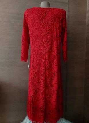 ❤️🌟🧡 вишукане червоне плаття з гіпюру3 фото