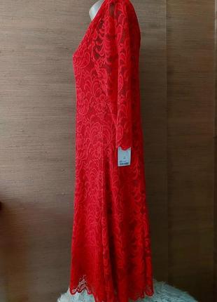 ❤️🌟🧡 вишукане червоне плаття з гіпюру2 фото