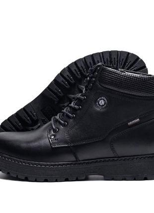 Мужские кожаные зимние ботинки kristan black, мужские кожаные сапоги, кроссовки черные. мужская обувь4 фото